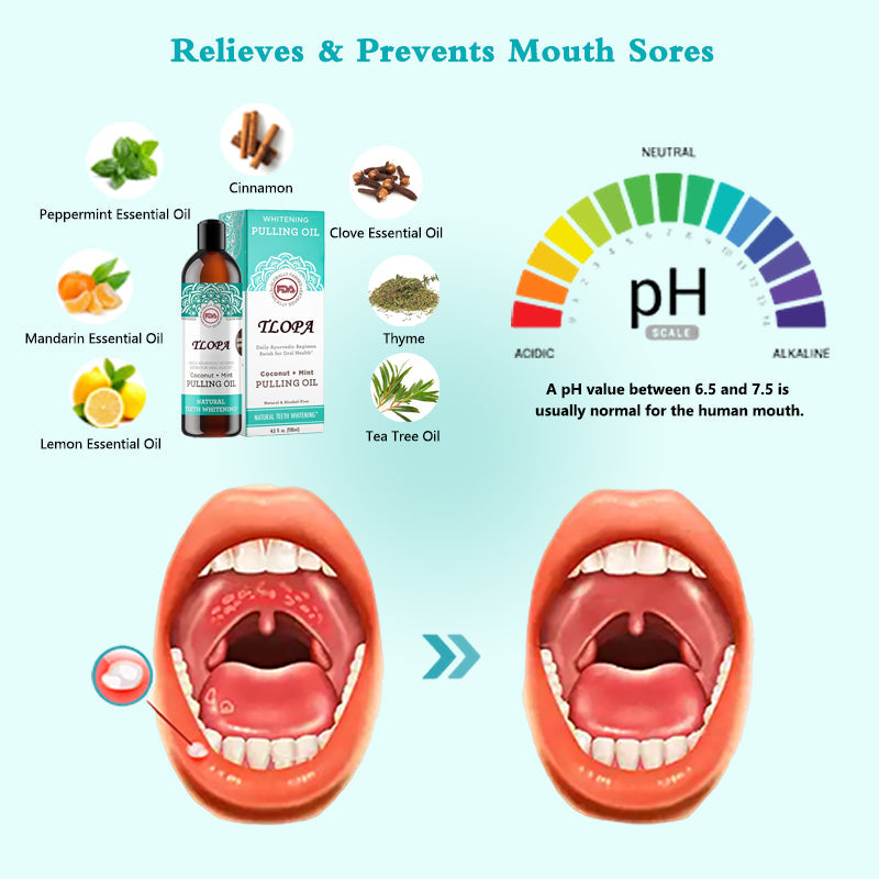 🦷🦷Teeth Whitening Coconut Oil Pulling with 7 Essential Oils and Vitamins. Remove Oral Issues